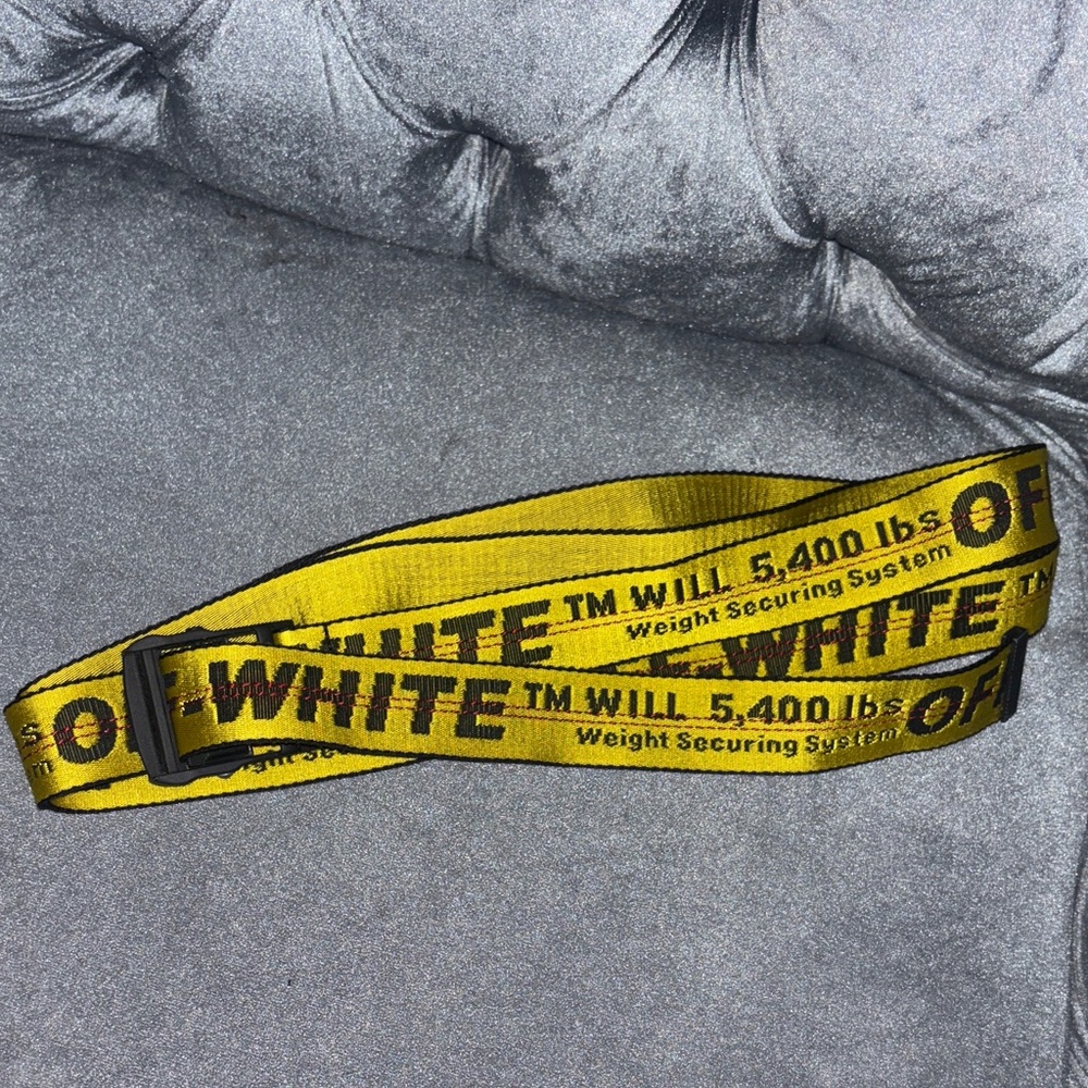 Off-White Vibrant Yellow Strap with Black Accents